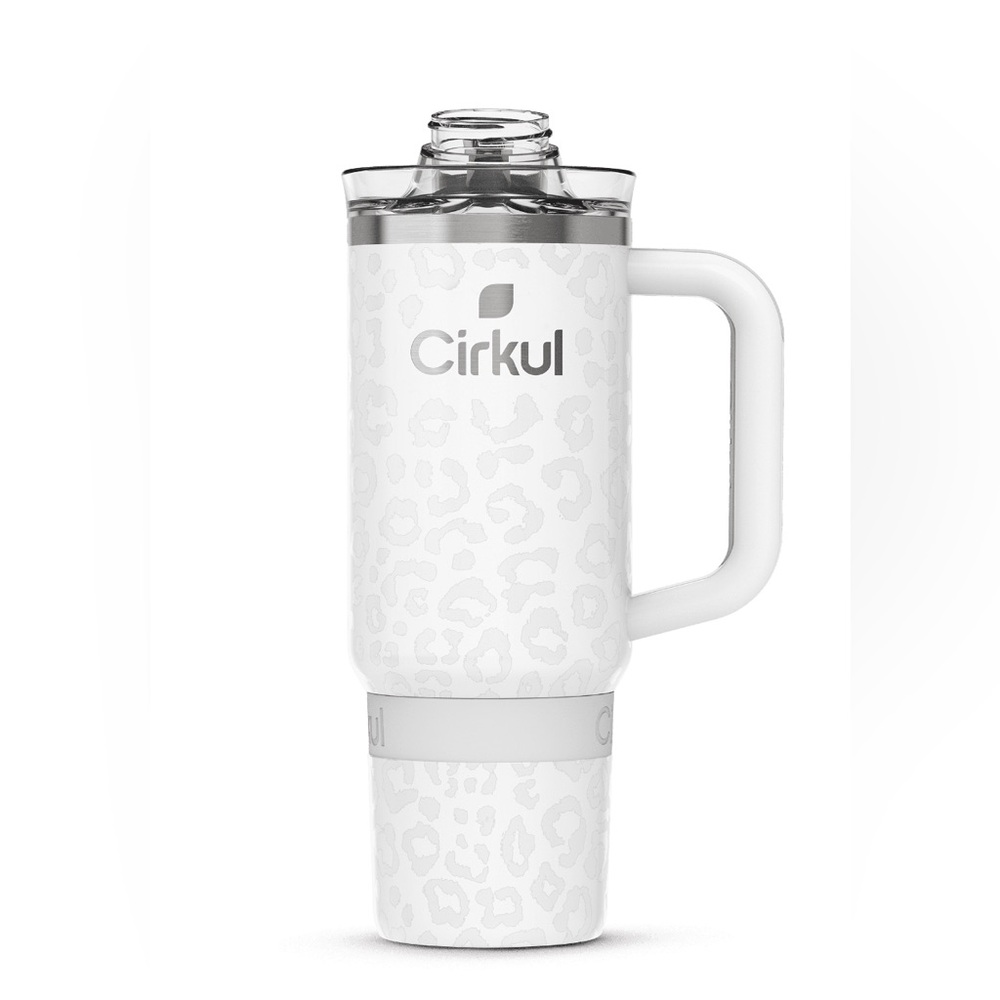 Cirkul 30oz StrawSip DoubleWall Insulated Stainless Steel Tumbler Cream Leopard
